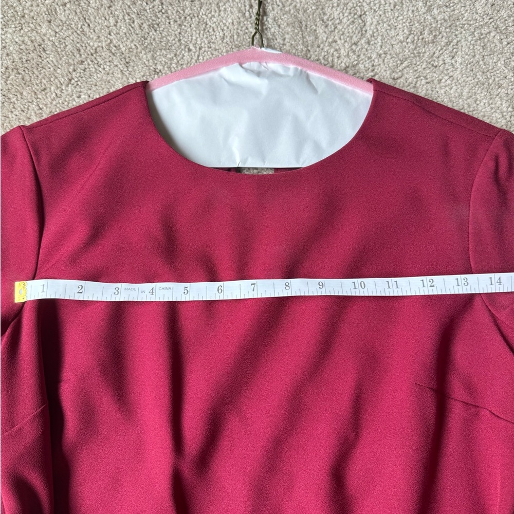 Maroon 3/4 Sleeve Dress - Picture 5 of 7
